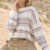 POL TOPS Pippa Striped Chenille Sweater