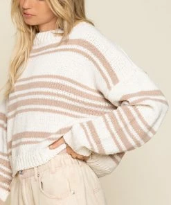POL TOPS Pippa Striped Chenille Sweater