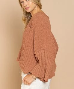 POL Drifter Ribbed Soft Sweater - Topaz TOPS
