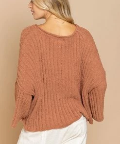 POL Drifter Ribbed Soft Sweater - Topaz TOPS