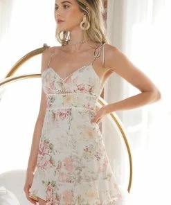 ONE & ONLY COLLECTIVE DRESSES Wes Floral Pom Pom Mini Dress