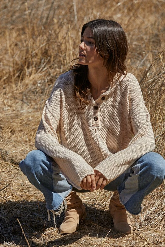 BT Zev Knit Henley Sweater - Natural TOPS 3 BT Zev Knit Henley Sweater - Natural TOPS