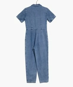 MOD REF ROMPERS + JUMPSUITS Lori Pocketed Utility Jumpsuit - Denim