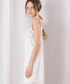 STORIA BRIDAL Dani Eyelet Pocketed Overall Romper
