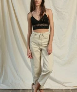 BT Elle Woven Lace Crop Top - Black CROP TOPS