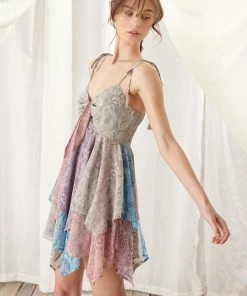 STORIA Italiano Paisley Ruffle Mini Dress DRESSES