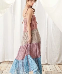 STORIA Capriccio Paisley Tiered Maxi Dress DRESSES