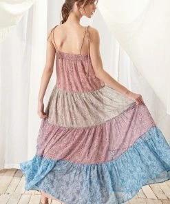 STORIA Capriccio Paisley Tiered Maxi Dress DRESSES