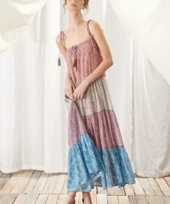 STORIA Capriccio Paisley Tiered Maxi Dress DRESSES