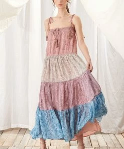 STORIA Capriccio Paisley Tiered Maxi Dress DRESSES