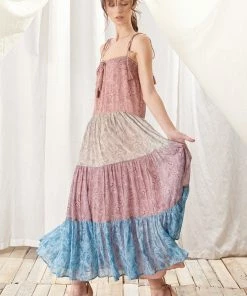 STORIA Capriccio Paisley Tiered Maxi Dress DRESSES