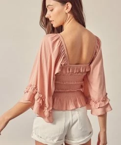 MUSTARD SEED TOPS Brisbane Smocked Ruffle Blouse 25 MUSTARD SEED TOPS Brisbane Smocked Ruffle Blouse