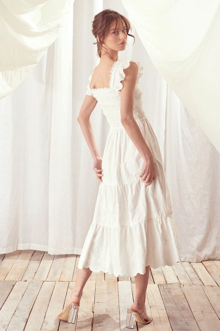 STORIA Everly Smocked Lace Tiered Maxi Dress 11 STORIA Everly Smocked Lace Tiered Maxi Dress