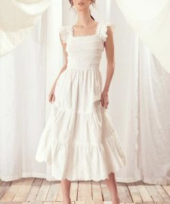 STORIA Everly Smocked Lace Tiered Maxi Dress 14 STORIA Everly Smocked Lace Tiered Maxi Dress