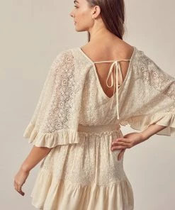 MUSTARD SEED Waylen Cotton Blend Crochet Dress DRESSES