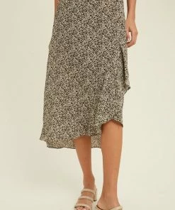 WL RESORT READY True To You Printed Ruffle Midi Skirt
