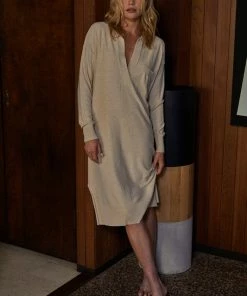 BT Milano Collared Neck Knit Midi Dress