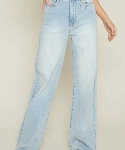 VIBRANT MIU BOTTOMS Jamila High Rise 90's Flare Denim