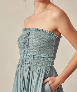 MUSTARD SEED Olivia Smocked Strapless Romper