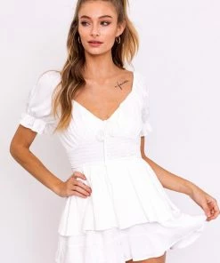 LE LIS Phoebe Ruffle Tiered Romper
