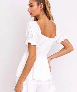 LE LIS Phoebe Ruffle Tiered Romper