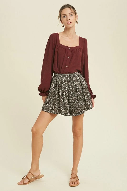 WL Lex Button Down Square Neck Blouse 8 WL Lex Button Down Square Neck Blouse