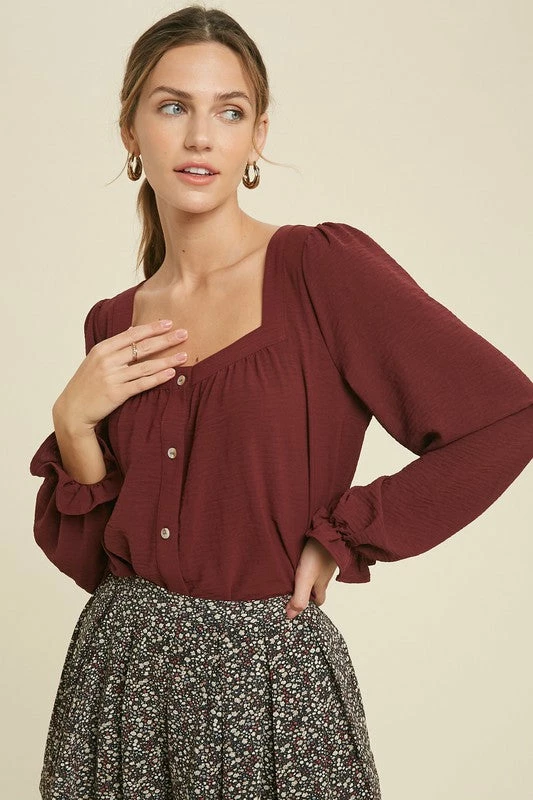 WL Lex Button Down Square Neck Blouse 9 WL Lex Button Down Square Neck Blouse