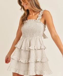 MABLE DRESSES Jaclyn Cotton Smocked Gingham Dress 16 MABLE DRESSES Jaclyn Cotton Smocked Gingham Dress