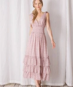 STORIA Yuna Floral Smocked Ruffle Maxi Dress