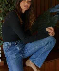 BT Franklin Ribbed Turtleneck Top - Black TOPS