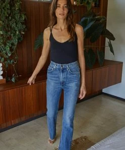 BT TOPS Birkin Bamboo Ribbed Strappy Camisole - Black