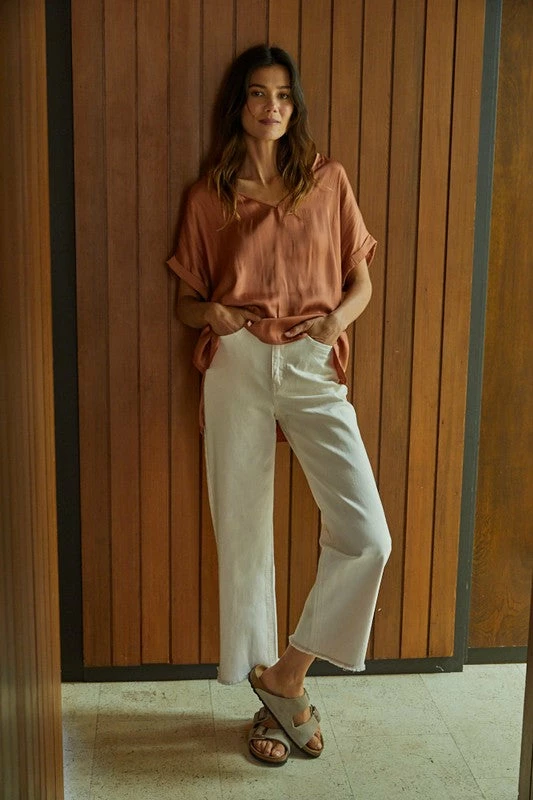 BT TOPS Haven Satin Blouse - Terracotta 7 BT TOPS Haven Satin Blouse - Terracotta