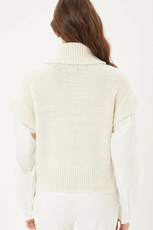 LOVE TREE TOPS Winnie Cable Knit Sweater With Attached Sleeves 11 LOVE TREE TOPS Winnie Cable Knit Sweater With Attached Sleeves