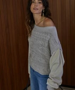 BT Lancel Contrast Cable Knit Sweater TOPS