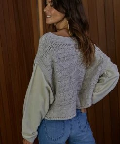 BT Lancel Contrast Cable Knit Sweater TOPS