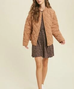 WL Mac Quilted Padded Corduroy Jacket - Mocha OUTERWEAR