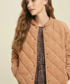 WL Mac Quilted Padded Corduroy Jacket - Mocha OUTERWEAR
