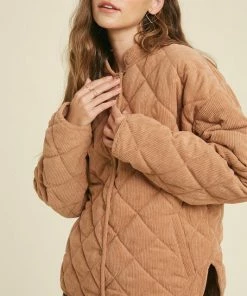 WL Mac Quilted Padded Corduroy Jacket - Mocha OUTERWEAR