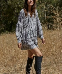 BT BUMP FRIENDLY Montoya Ruffled Babydoll Dress - Charcoal