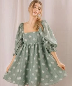 STORIA Daisy Applique Floral Babydoll Dress 11 STORIA Daisy Applique Floral Babydoll Dress