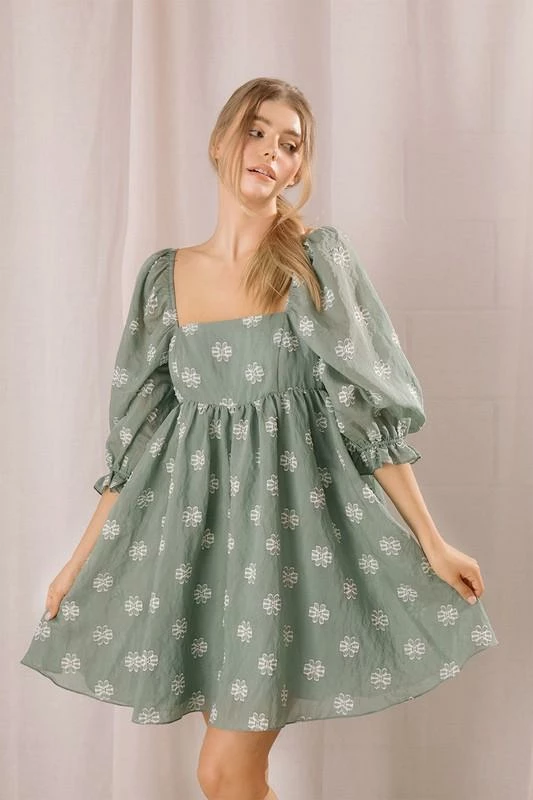 STORIA Daisy Applique Floral Babydoll Dress 6 STORIA Daisy Applique Floral Babydoll Dress