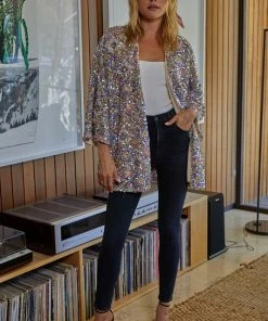 BT KIMONOS + DUSTERS Major Sequin Open Front Duster