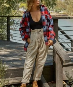 BT OUTERWEAR Bridgeview Pocketed Plaid Jacket - Red 9 BT OUTERWEAR Bridgeview Pocketed Plaid Jacket - Red