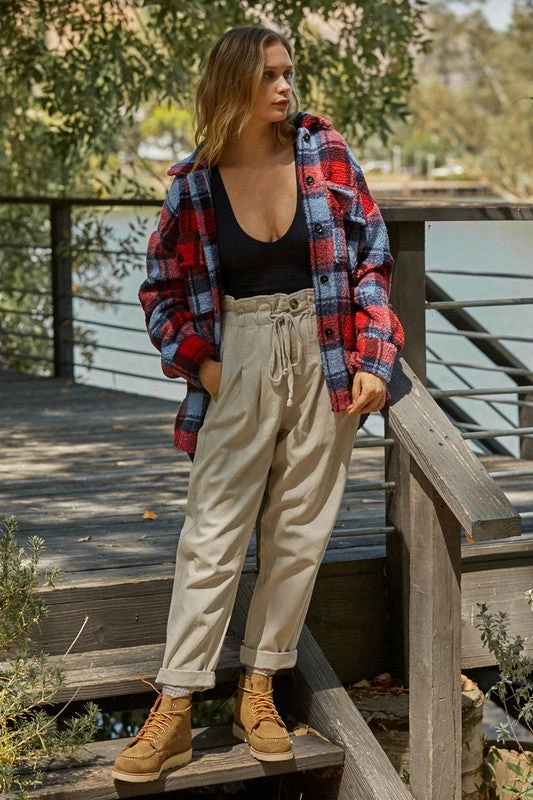 BT OUTERWEAR Bridgeview Pocketed Plaid Jacket - Red 5 BT OUTERWEAR Bridgeview Pocketed Plaid Jacket - Red