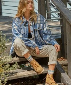 BT Nicolas Plaid Button Down Shacket