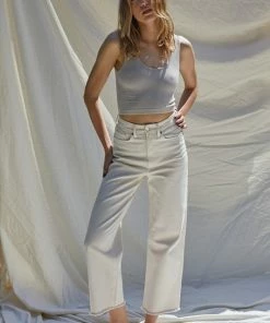 BT CROP TOPS Connor Seamless Ribbed Brami - Washed Chrome