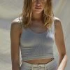 BT CROP TOPS Connor Seamless Ribbed Brami - Washed Chrome