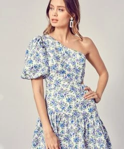 DO + BE COLLECTION Persimmon One Shoulder Cutout Mini Dress