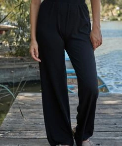 BT Langley Ribbed High Rise Wide Leg Pants BOTTOMS