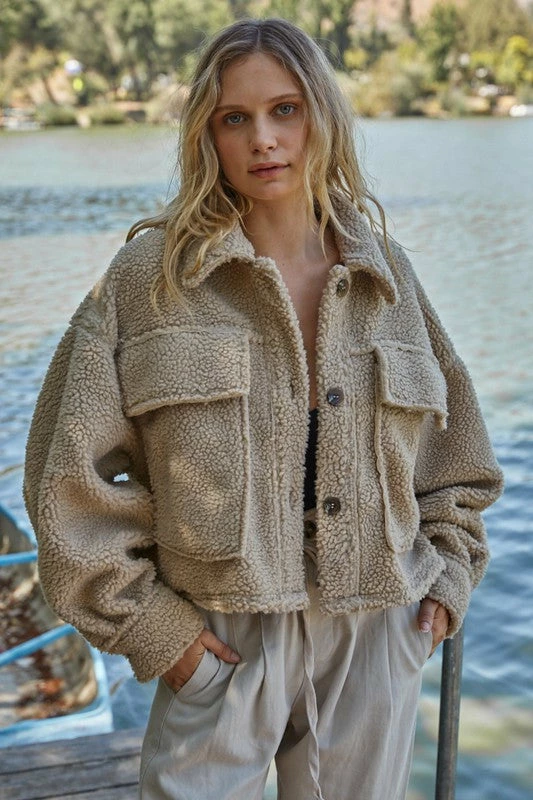 BT Rockford Pocketed Sherpa Jacket - Mocha 6 BT Rockford Pocketed Sherpa Jacket - Mocha